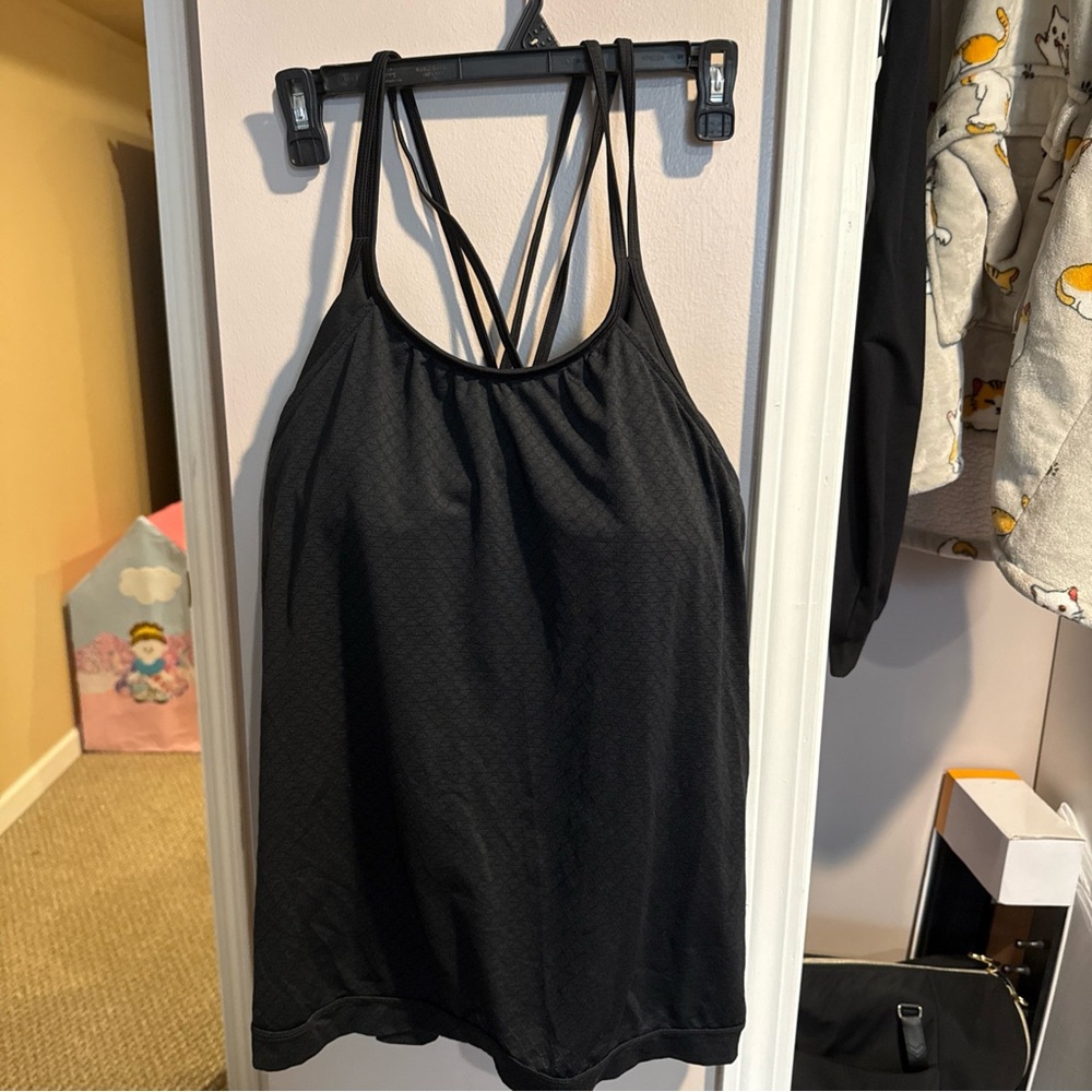 Athleta Black Activewear Tank with attached Sports Bra